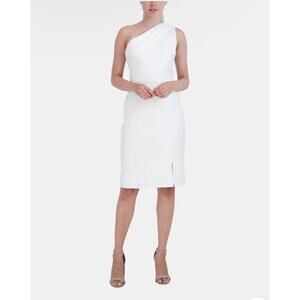 Laundry by Shelli Segal New Women's One Shoulder Mini Dress White Size 14 NWOT